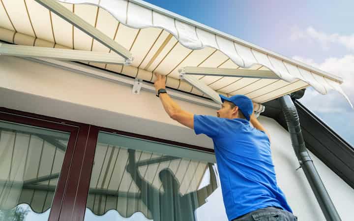 Expert awning installation in Matthews, NC property.